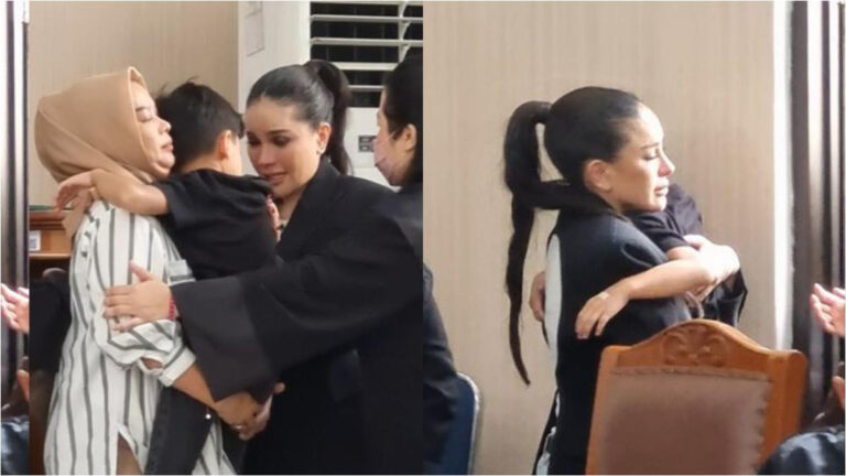 Tangis Pilu Nikita Mirzani Bertemu Anak di Ruang Sidang