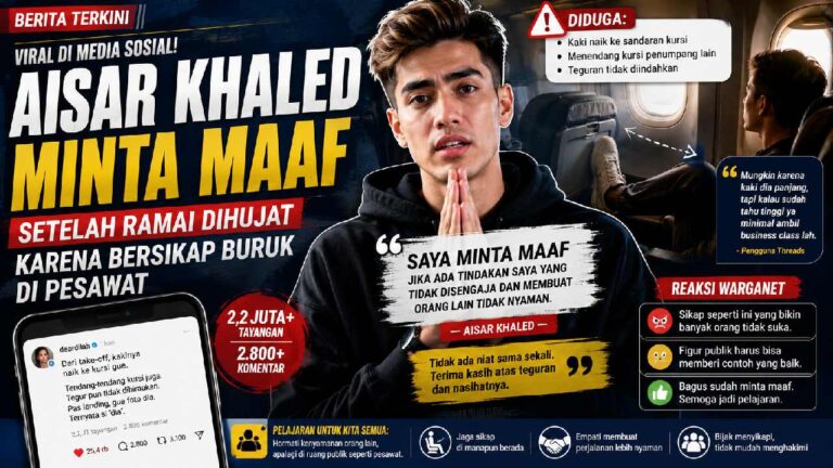 Aisar Khaled Minta Maaf Usai Viral karena Diduga Bersikap Tidak Sopan di Pesawat