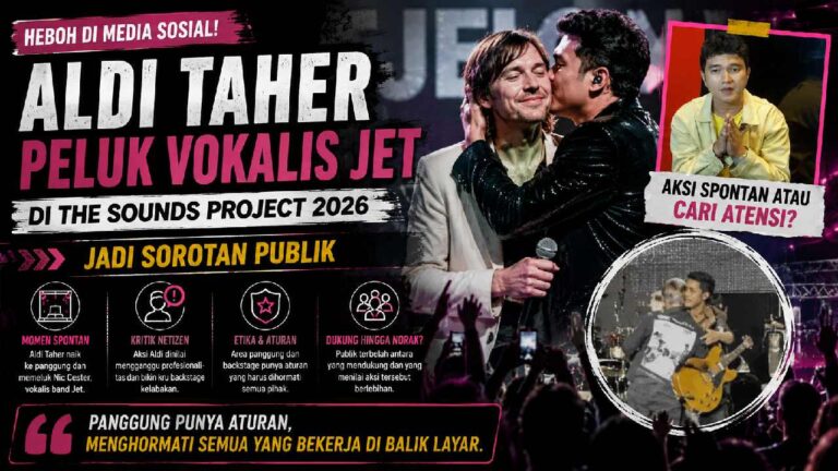 Aldi Taher Disorot Usai Peluk Vokalis Jet di The Sounds Project 2026, Etika Panggung Jadi Perdebatan