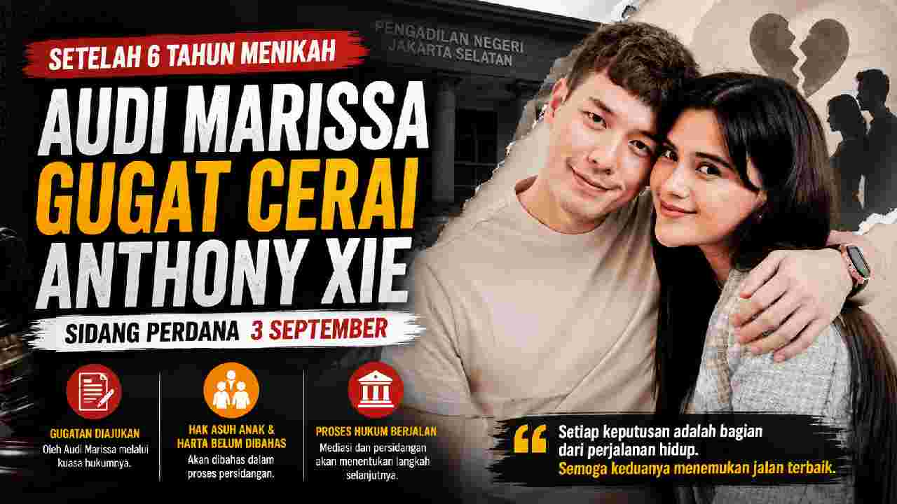 Audi Marissa Gugat Cerai Anthony Xie Setelah Enam Tahun Menikah
