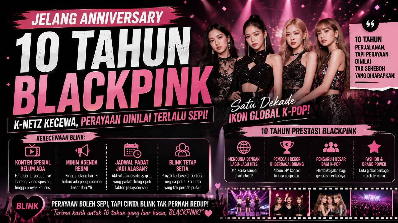 BLACKPINK 10 Tahun Berkarya, Penggemar Kecewa Perayaan Anniversary Dinilai Terlalu Sepi
