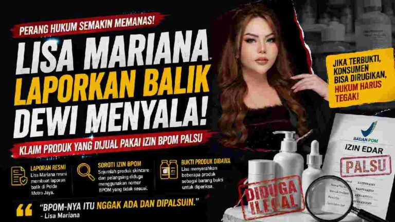 Lisa Mariana Laporkan Balik Dewi Menyala, Persoalkan Dugaan Izin BPOM Produk