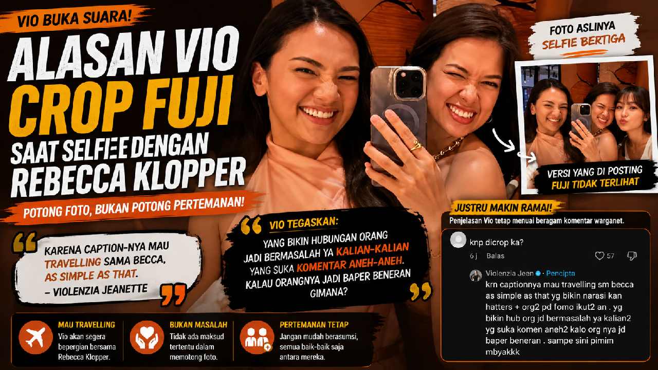 Violenzia Jeanette Jelaskan Alasan Crop Fuji dari Foto Bersama Rebecca Klopper