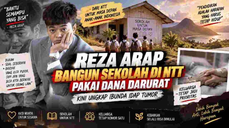 Reza Arap Bangun Sekolah di NTT dari Dana Darurat, Keluarga Jadi Prioritas