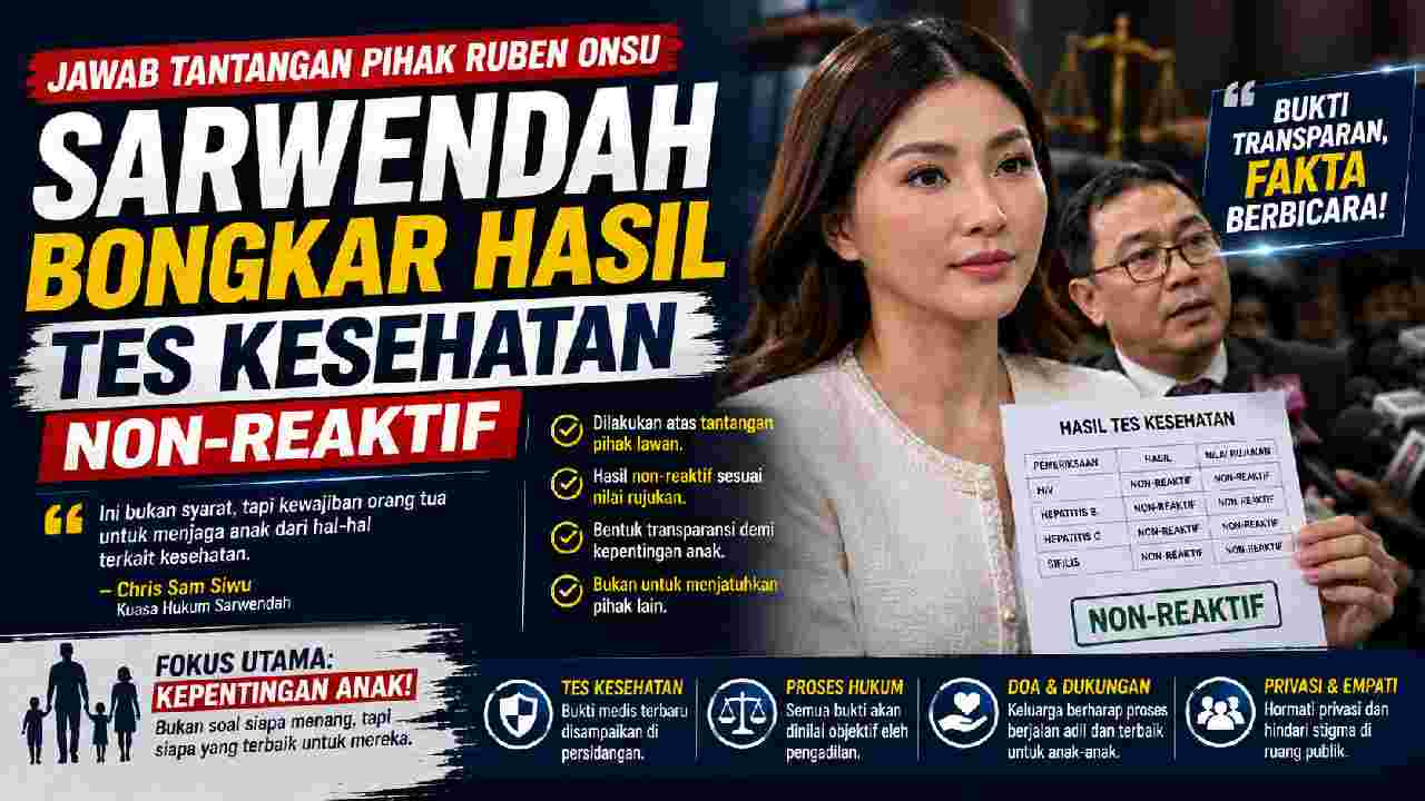 Sarwendah Tunjukkan Hasil Tes Kesehatan Non-Reaktif di Tengah Sidang Hak Asuh