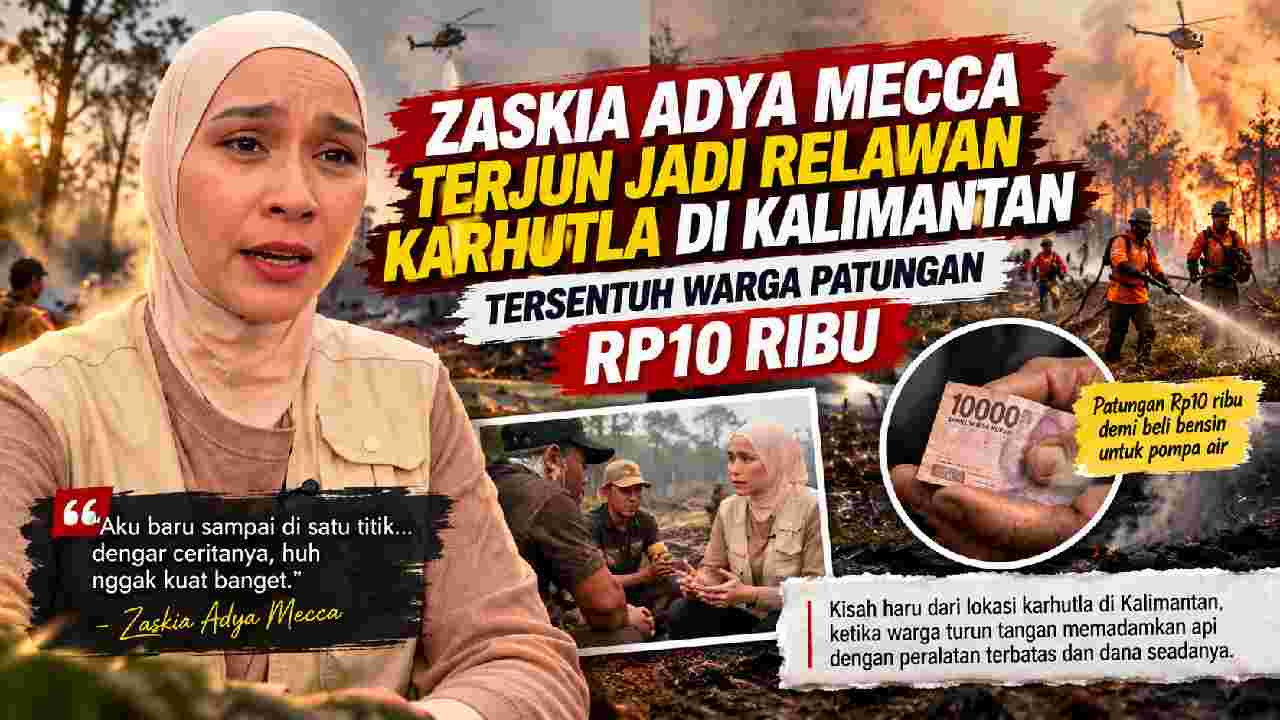 Zaskia Adya Mecca Turun ke Lokasi Karhutla, Tersentuh Perjuangan Relawan Mandiri